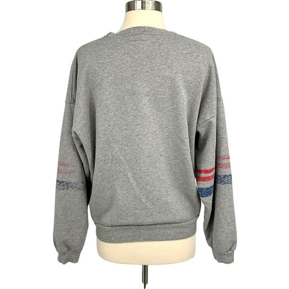 MOTHER Size S Drop Square Sweatshirt Stars Gray Pullover Crew Neck Long Sleeve - Picture 4 of 9